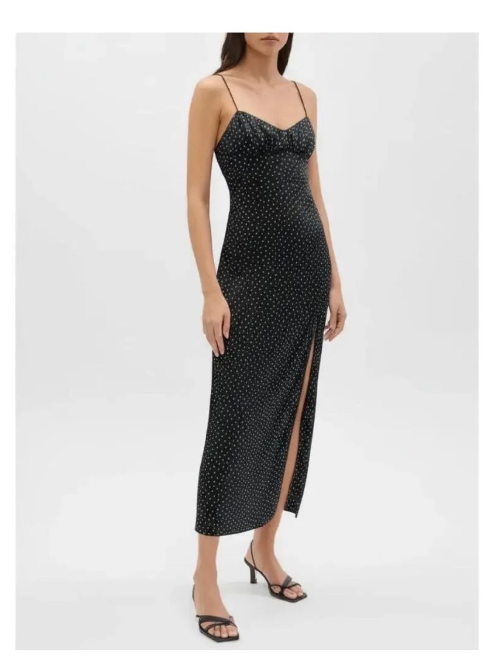 Zara Silk Polka Dot Midi Dress NWT